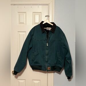 Vintage Carhartt Santa Fe Jacket Hunter Green Quilted Made USA J14HTG Size XXL